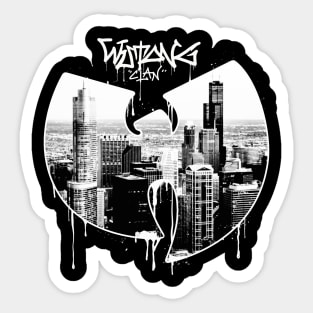 Wutang chicago city graffiti Sticker